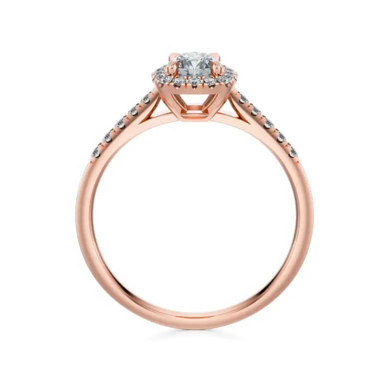 Pierścionek z różowego złota z diamentami